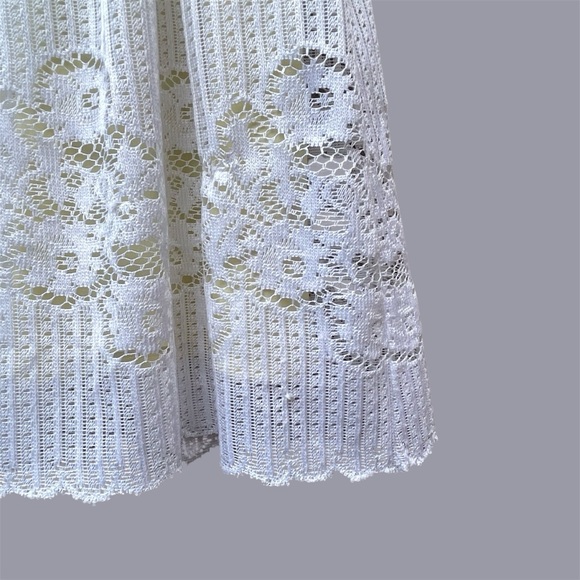 Free People Boho Cottagecore Rocco White Lace Mini Dress Yellow Lining, Sz - 4 - Picture 11 of 13